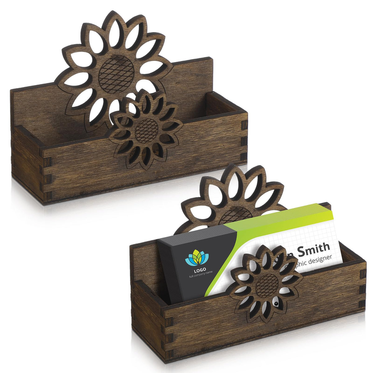 Tatuo 2 Pcs Business Card Holder for Desk Cute Business Card Holder