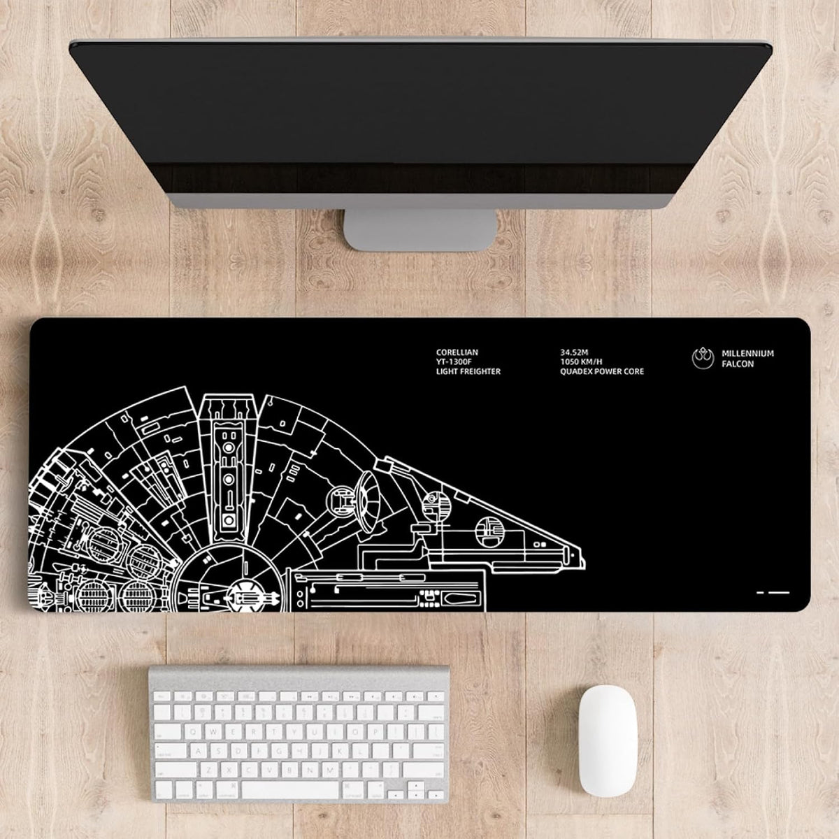 Cute Desk Mat for Keyboard Desktop Extra Large Mouse Pad, Black