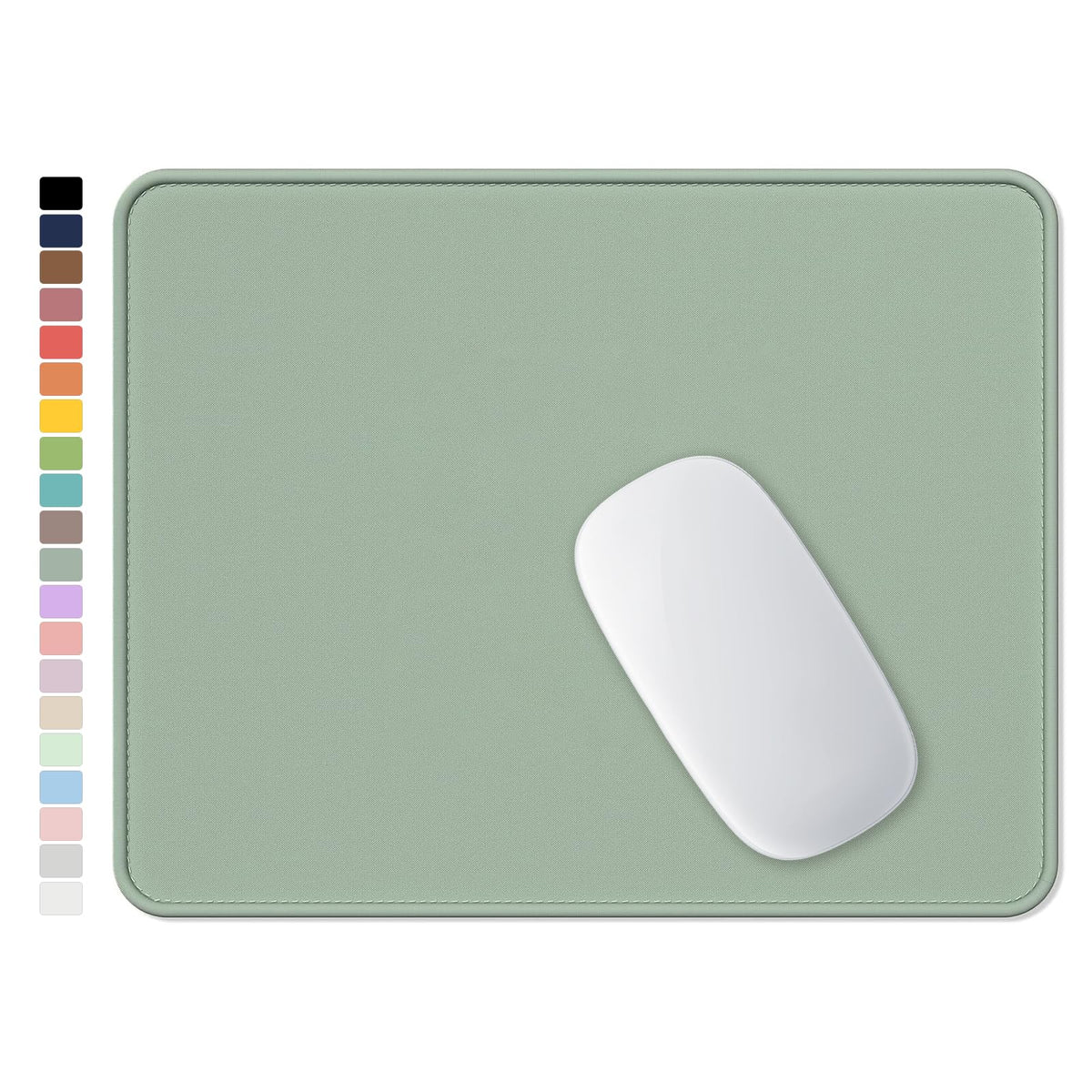 Hsurbtra Mouse Pad, Premium-Textured Square Mousepad 10.2 x 8.3 Inch, Stitched Edge Anti-Slip Waterproof Rubber Pretty Cute Computer Mat for Office Gaming Laptop Women Kids Sage Green