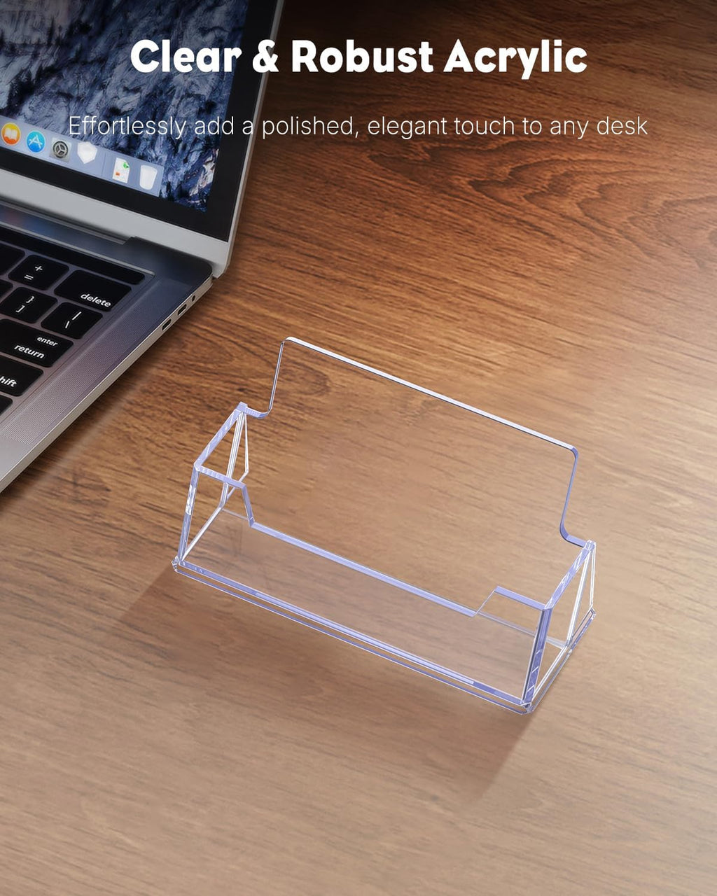 Uniclife 2 Pack Acrylic Business Card Holder for Desk, 60 Card Capacity