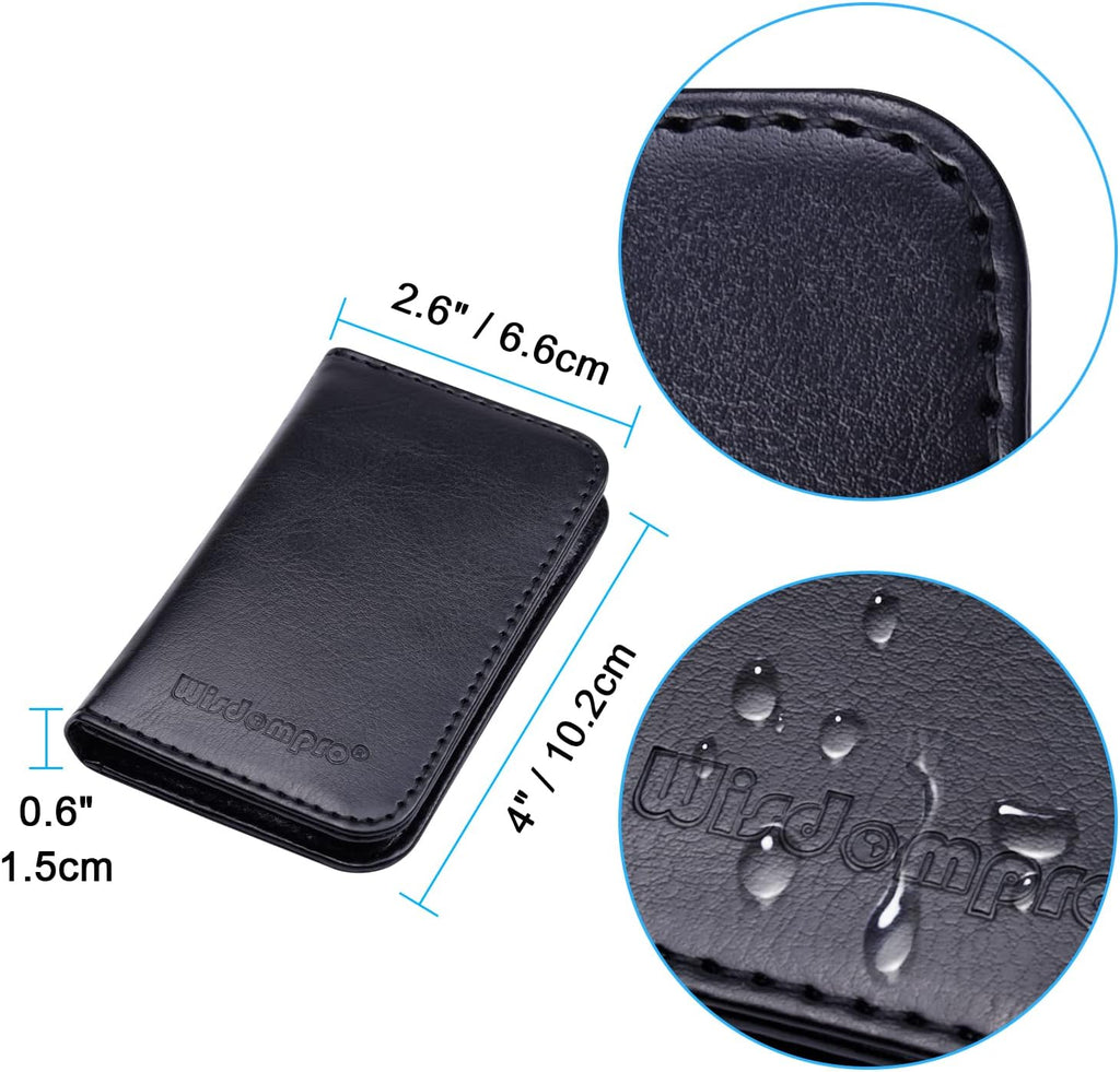 Wisdompro Business Card Holder, 2-Sided Folio Name Card Case