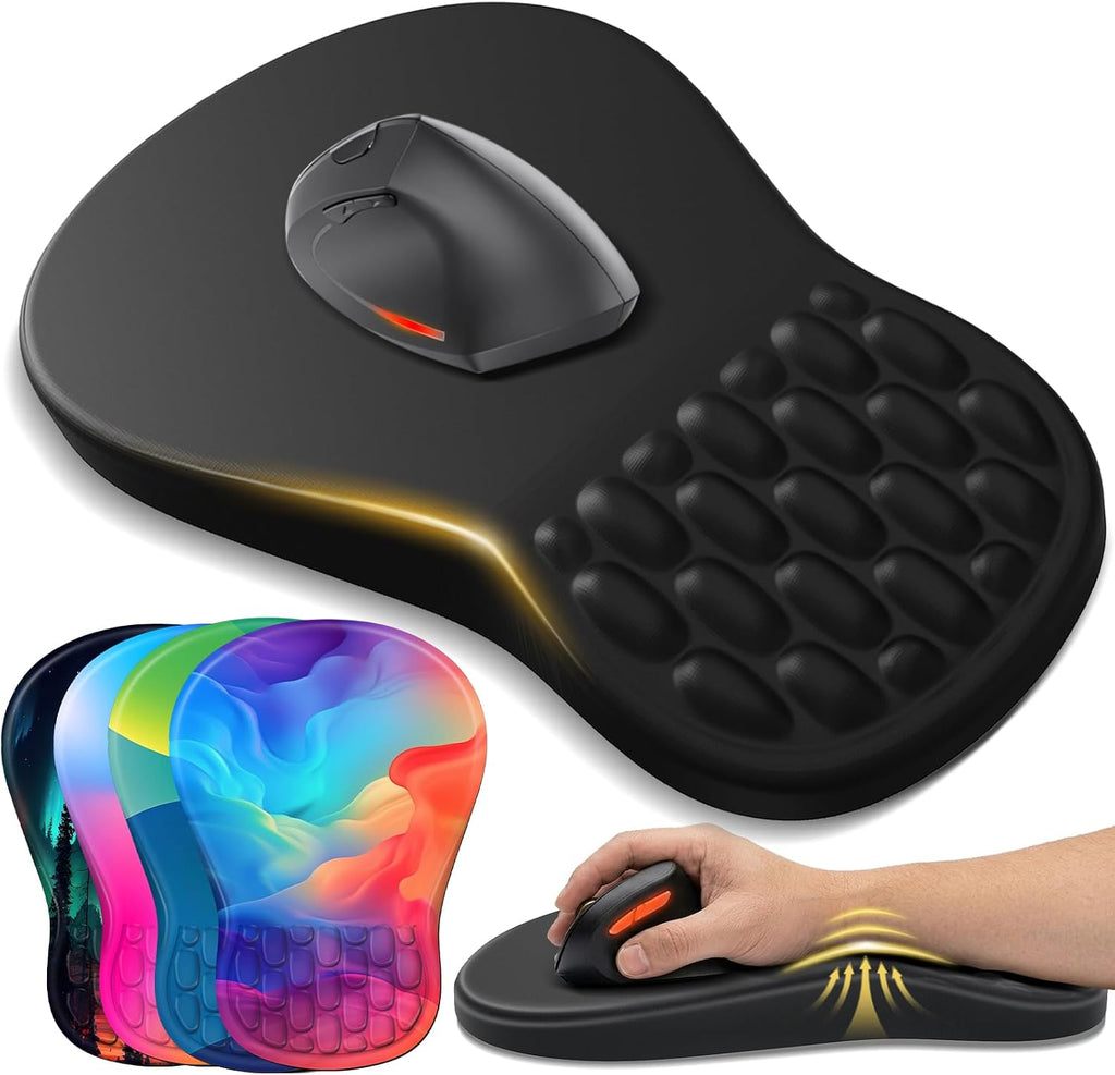 YIWEI Ergonomic Mouse Pad with Wrist Rest for Carpal Tunnel Pain Relief