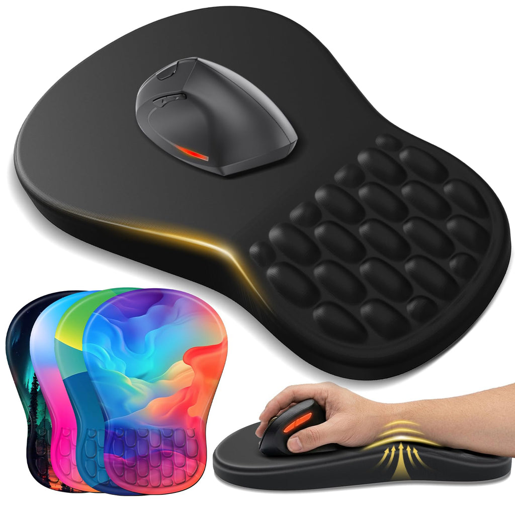 YIWEI Ergonomic Mouse Pad with Wrist Rest for Carpal Tunnel Pain Relief