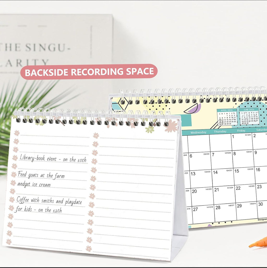 Koncci Small Desk Calendar 2026-2027, Desktop Calendar Oct.2026-Dec.2027