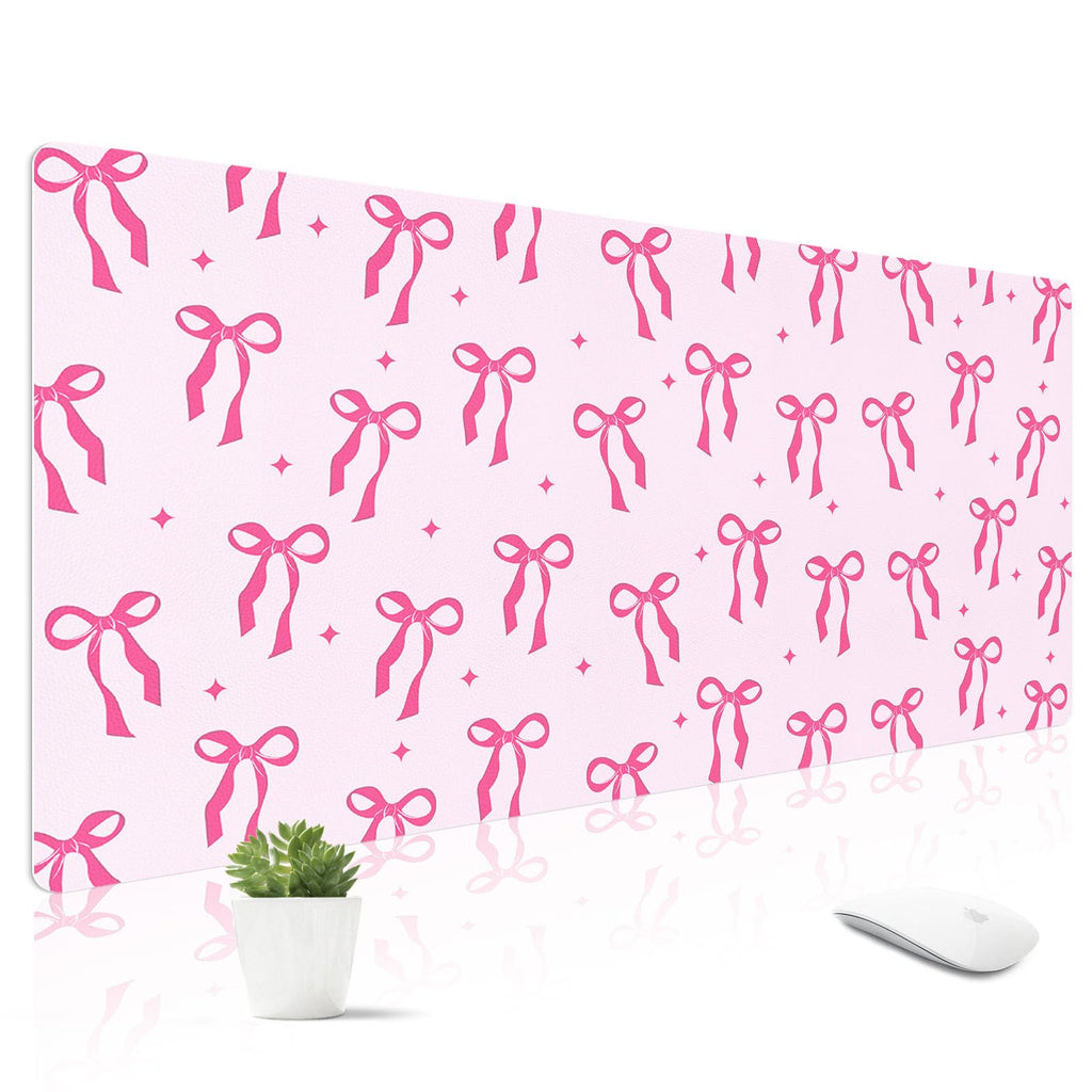 Leather Desk Mat for Keyboard, Extra Large Mouse Pad, Leopard