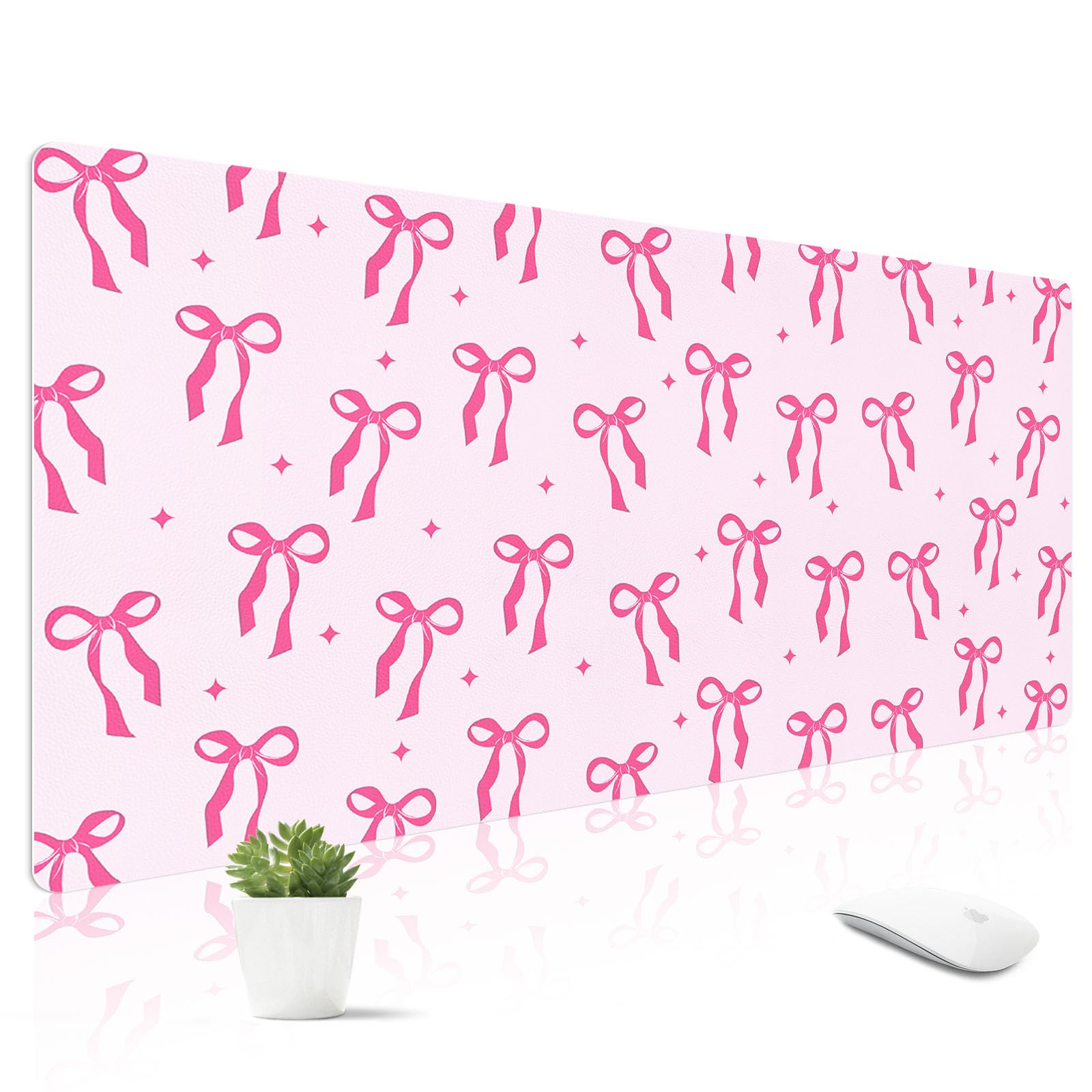 Leather Desk Mat for Keyboard, Extra Large Mouse Pad, Leopard