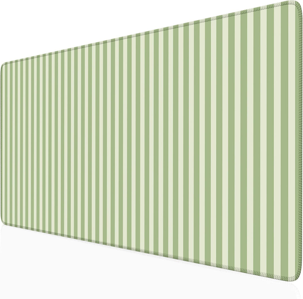 Light Pink Striped Desk Mat Cute Pastel XXL Large Gaming Mouse Pad Desk Pad Kawaii Cozy Aesthetic Keyboard Laptop Computer Mat Home Office Decor for Women
