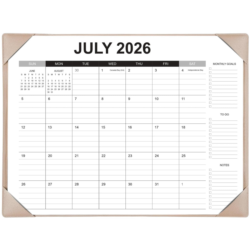 Desk Calendar 2026-2027 with Desk Mat – 22" x 17" Large Desk Pad Calendar Runs from July 2026 to December 2027, Office Supplies Desktop Monthly Calendar for Home & Office