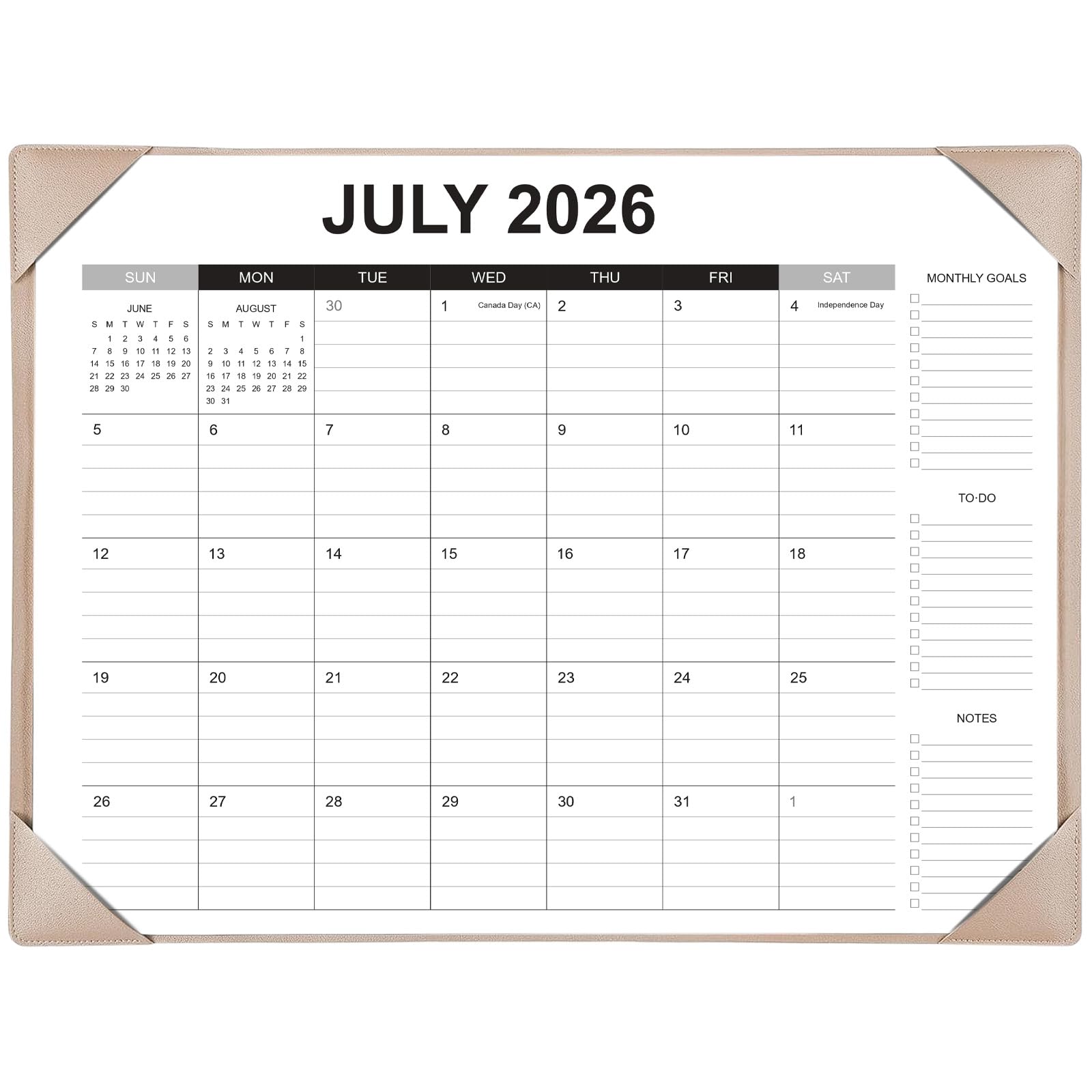 Desk Calendar 2026-2027 with Desk Mat – 22" x 17" Large Desk Pad Calendar Runs from July 2026 to December 2027, Office Supplies Desktop Monthly Calendar for Home & Office