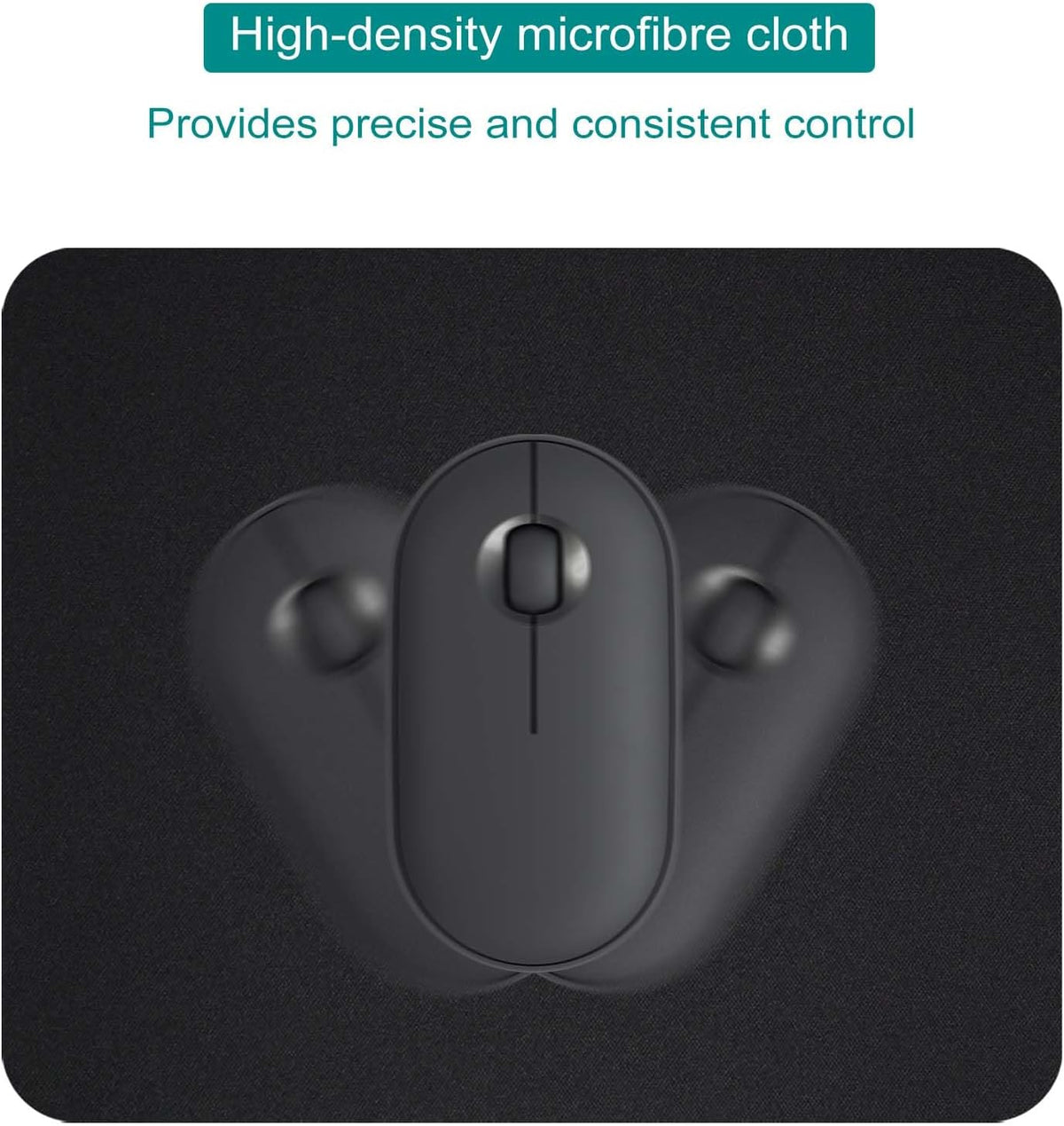 5 Pack Bulk Black Small Mouse Pad, Computer Mousepad for Desk, Compact Size