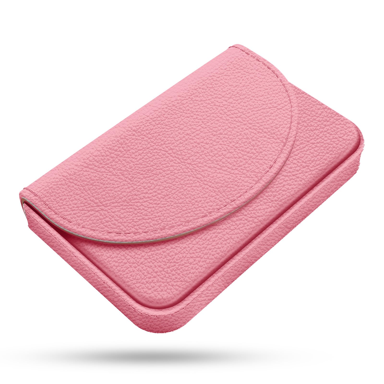 Business Card Holder，PU Leather Business Card Case Color Printing Pattern Card Holder Wallet，Pockets Magnetic Credit Card Holders for Men and Women，Bohemian Leaf