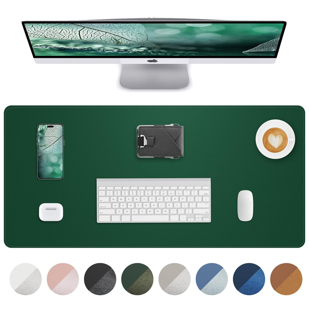 AFIING Large Desk Mat 55" x 24" - PU Leather Desk Pad Protector, Waterproof Non-Slip Extended Mouse Pad for Office Desk, Keyboard, Laptop and Home Workspace (Black)