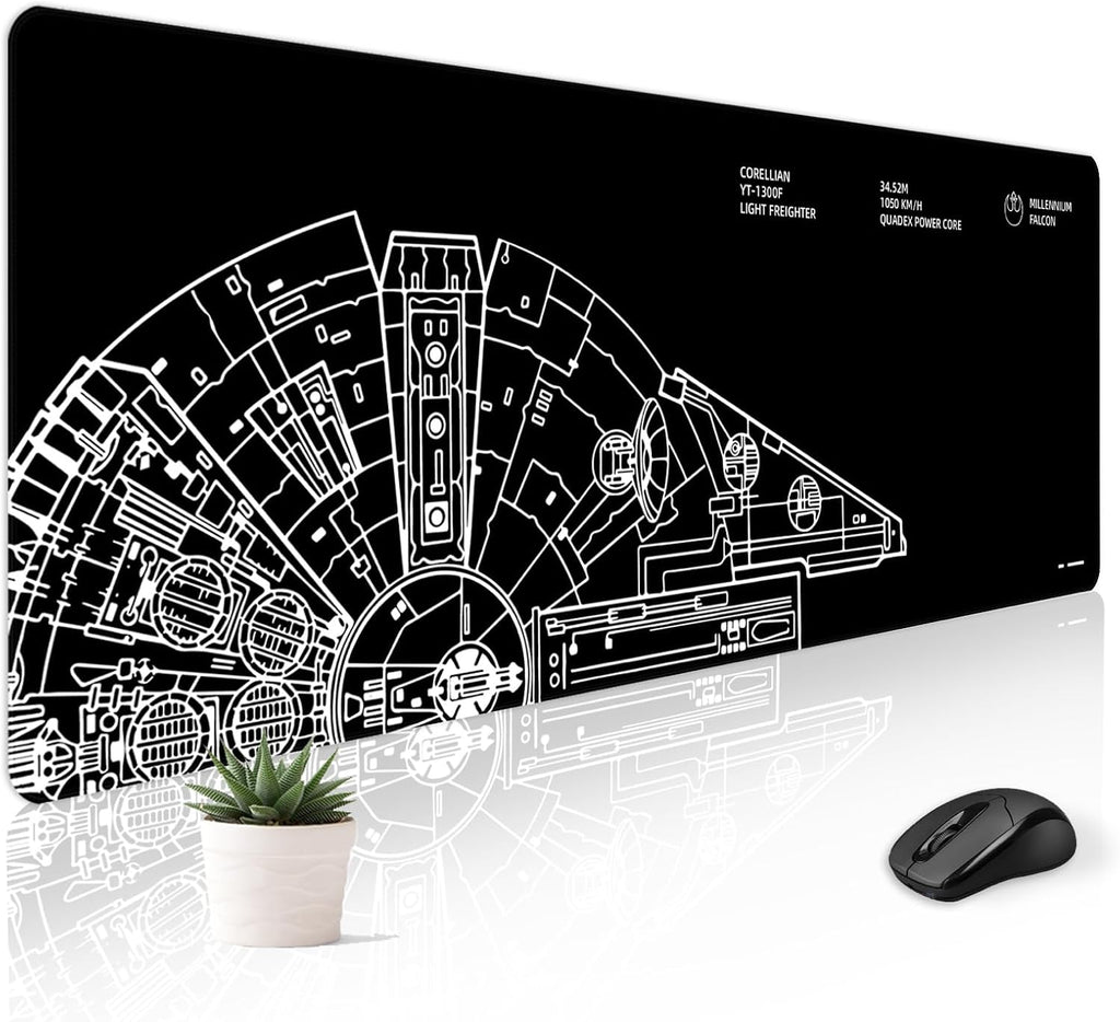 Cute Desk Mat for Keyboard Desktop Extra Large Mouse Pad, Black