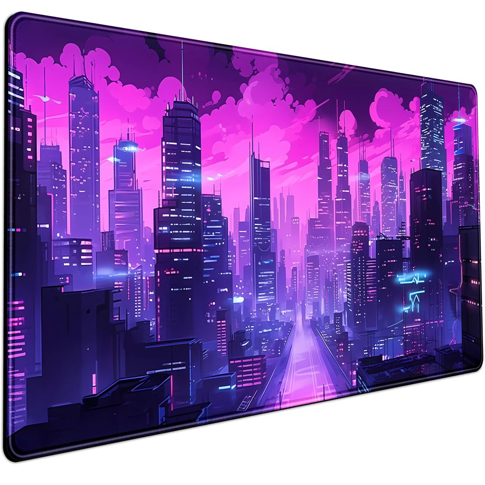 Black Vintage Desk Pad - Large Mouse Pad & Laptop Keyboard Mat - Non-Slip Base - 31.5 x 15.8 in - Gaming & Office Desk Decor