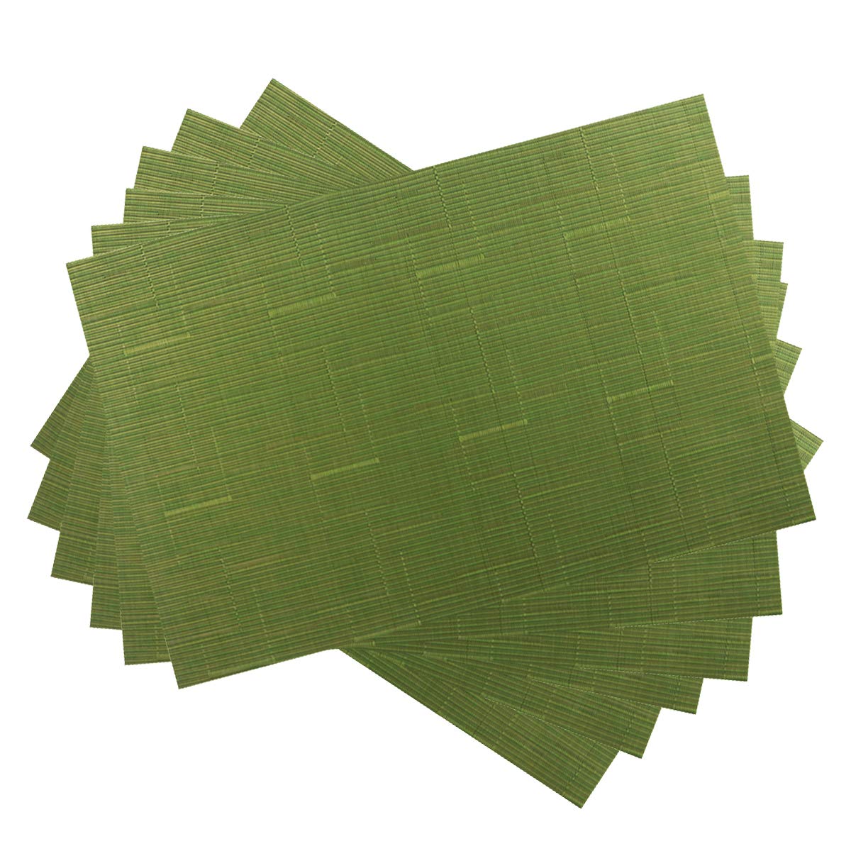 Place Mats PVC Set of 6, Table Placemats Set of 6 PVC Table Mats Natural Color (6 pcs, Red Leaves)