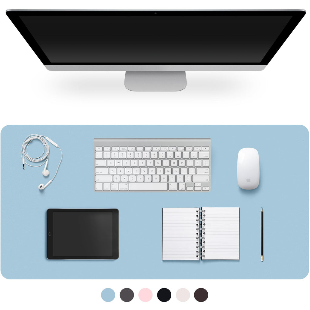 Leather Desk Pad Protector,Non-Slip Desk Pad(Black, 23.6" x 13.7")