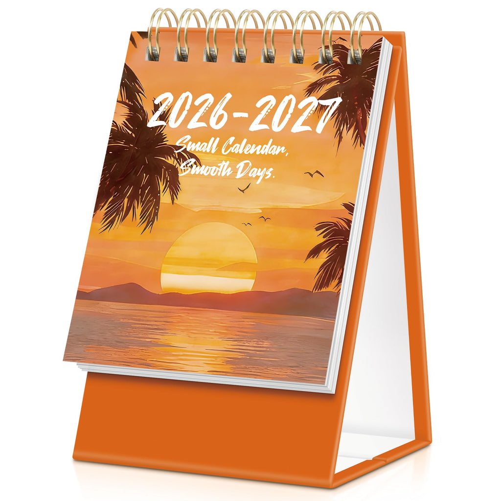 KONVINIT Small Desk Calendar 2026-2027, Floral 2026 Desk Calendar - Runs From January 2026 Until December 2027, 24 Months Mini Desktop Calendar 2026 for School, Home & Office Supplies