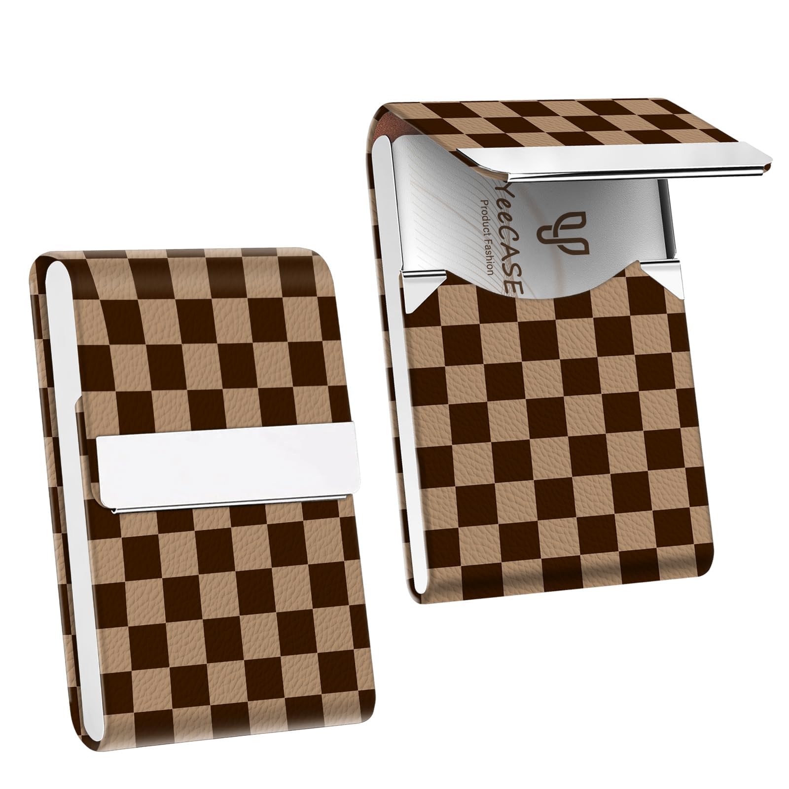 2Pack Business Card Holder, Metal Slim Business Card Case, RFID Blocking