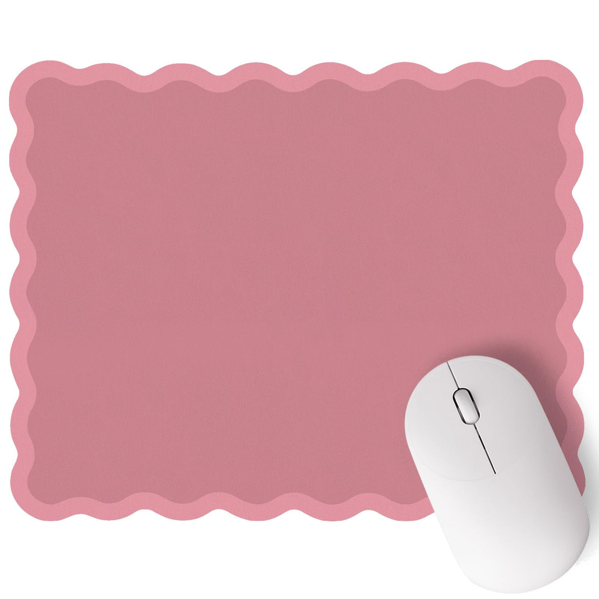 Kingdder Cute Scalloped Mouse Pad Non-Slip Mousepad 9.8x7.9in,Pink