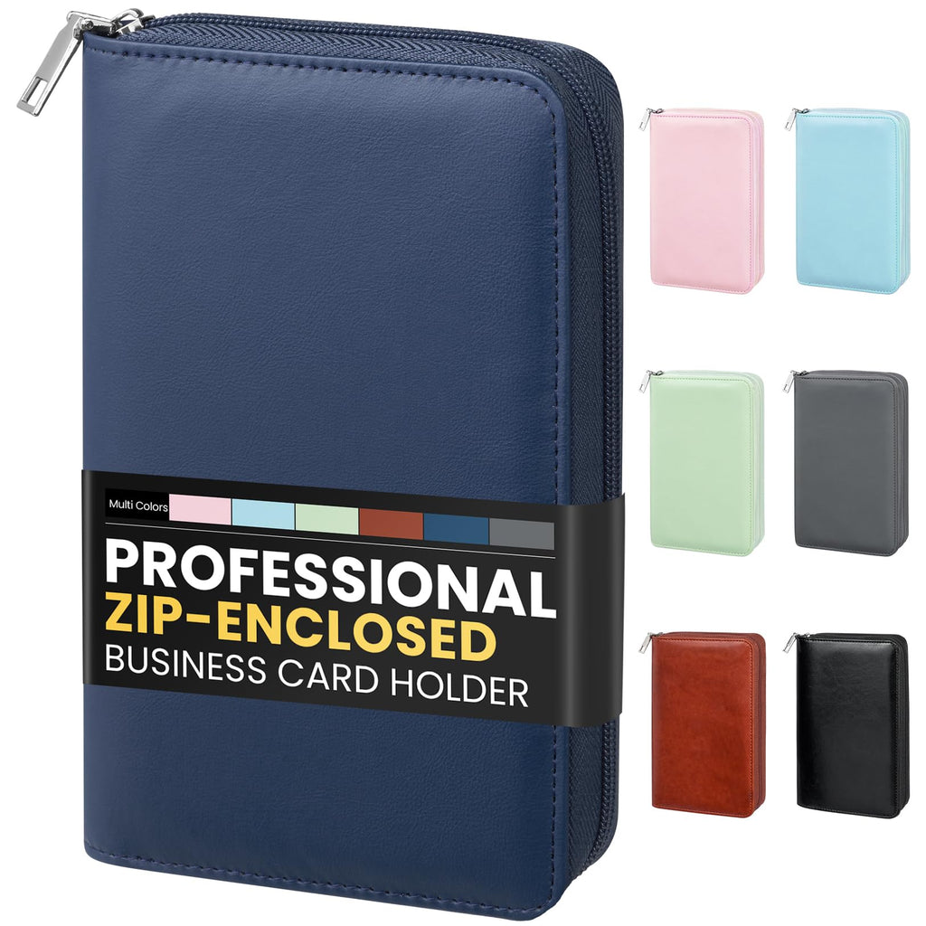 Sooez Leather Professional Business Card Book Holder Organizer for 240 Card