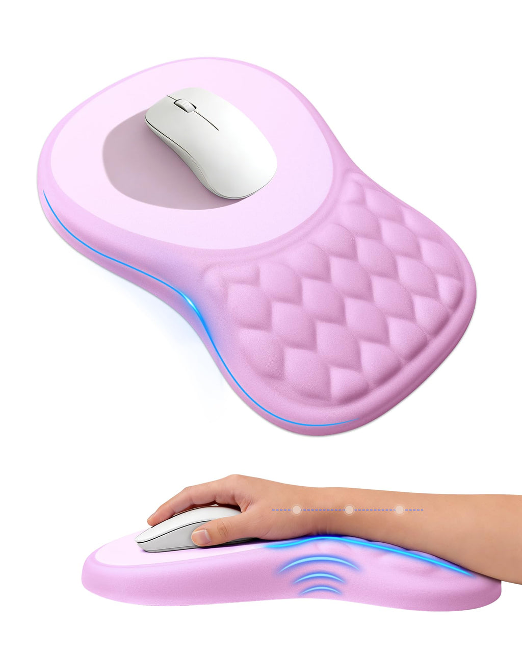 Ergonomic Mouse Pad with Sloped Memory Foam Wrist Rest (Black)