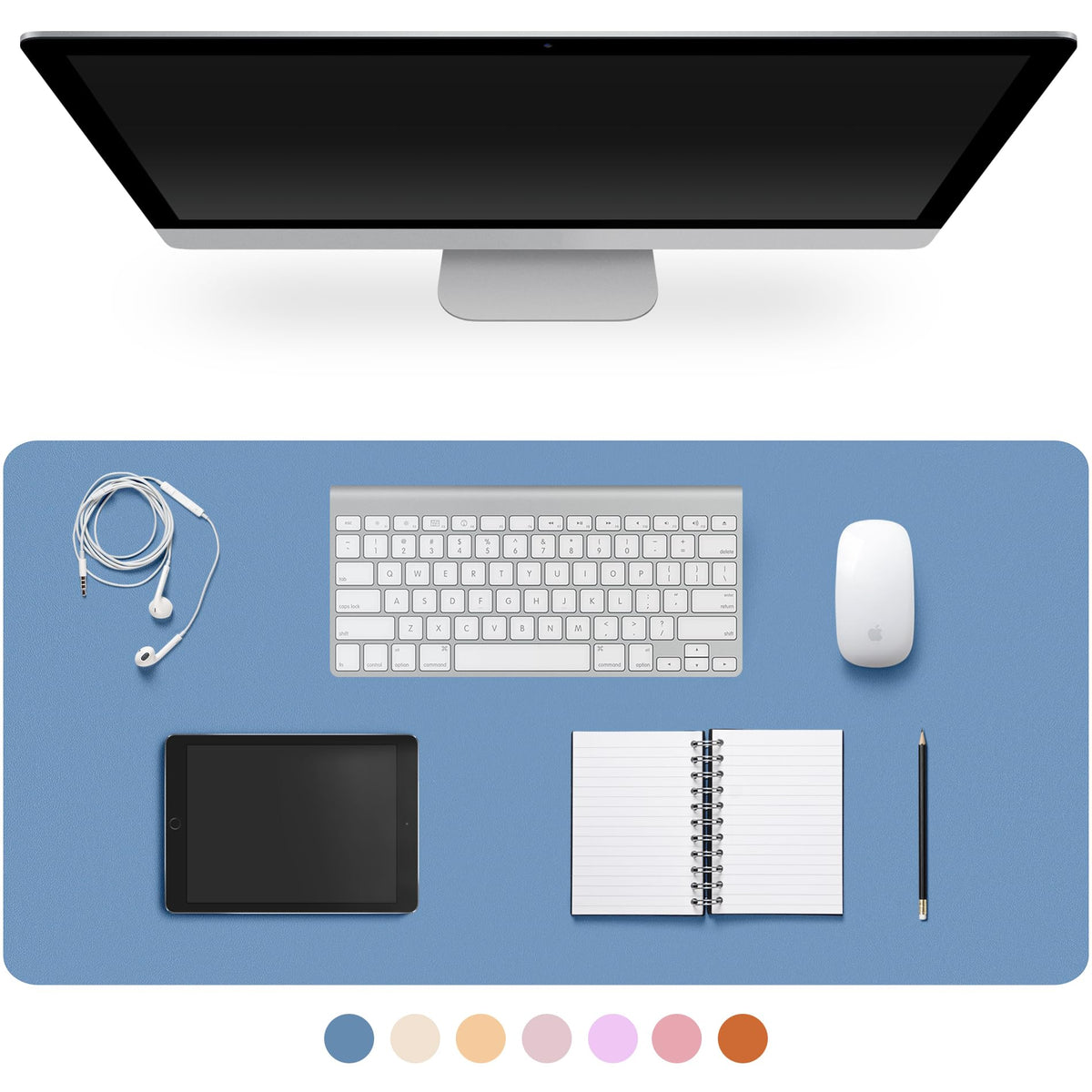 Leather Desk Pad Protector,Non-Slip Desk Pad(Black, 23.6" x 13.7")
