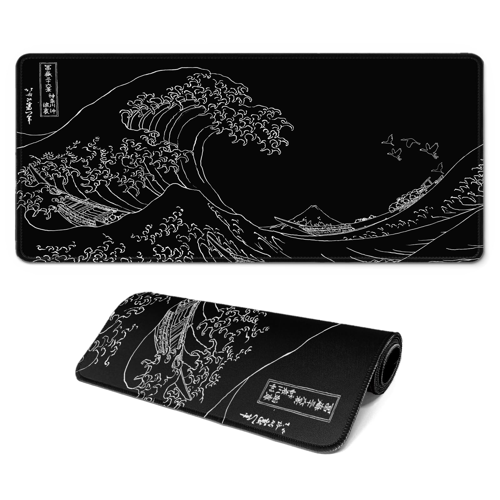 Gaming Mouse Pad, Large 31.5 x 11.8 inches Mousepad, Long Keyboard Pad, Cute Mouse Mat for Computer with Stitched Edges and Non-Slip Base (Wildflower)