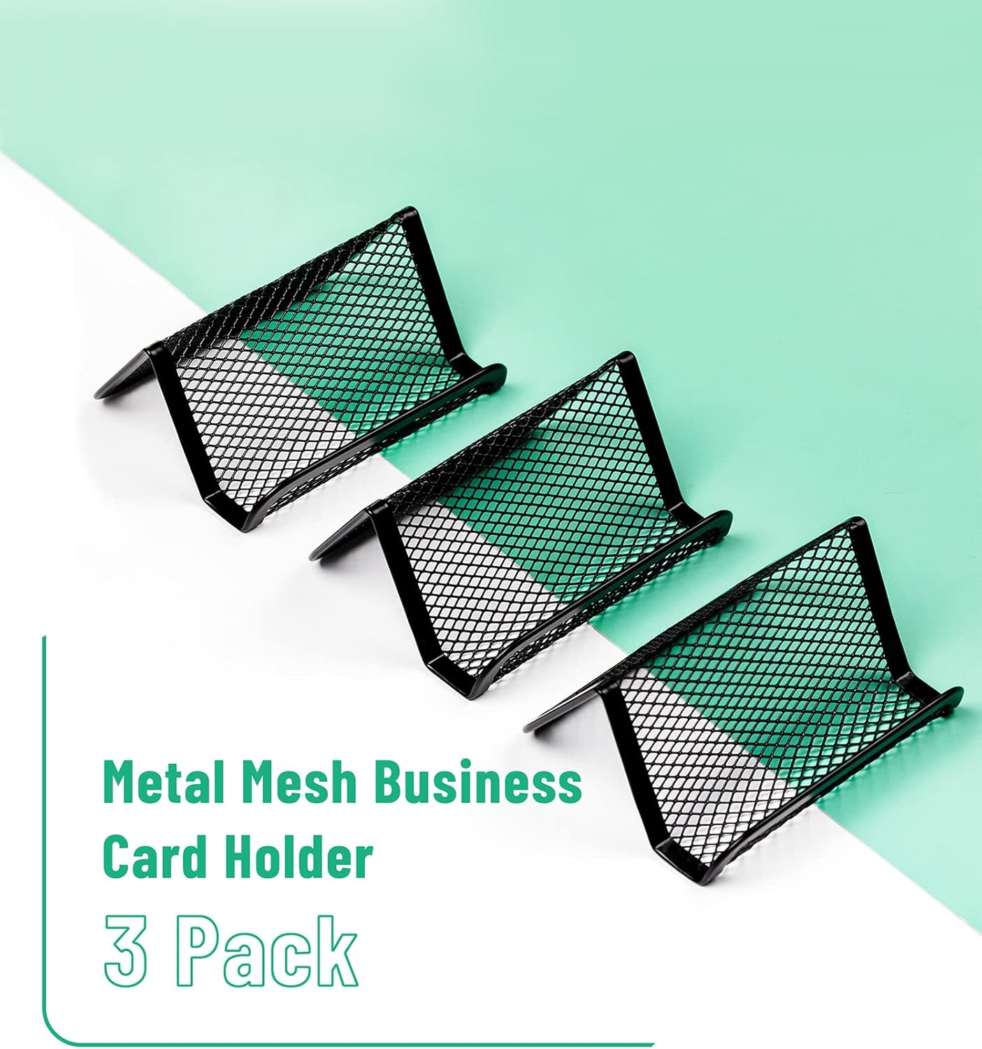 Mr. Pen- Metal Mesh Business Card Holders, 3 Pack, Black