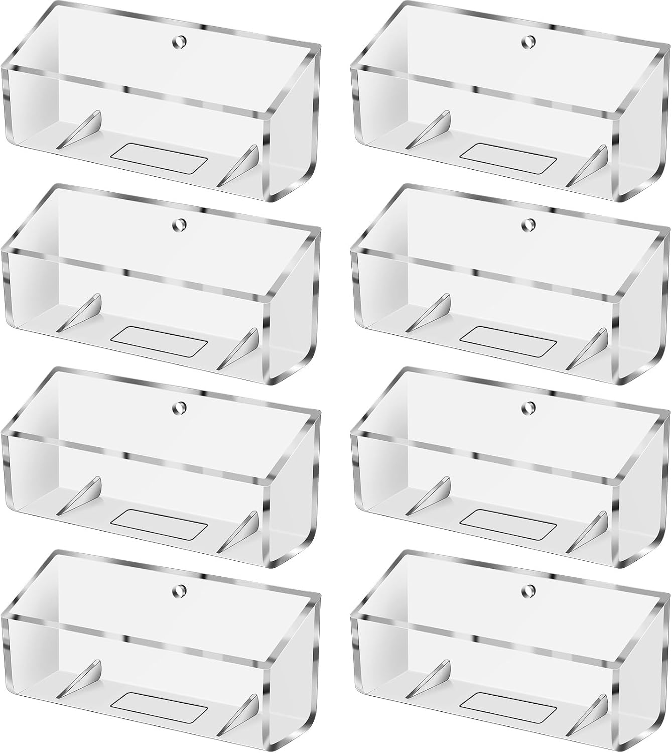 Eersida 8 Pcs Acrylic Business Card Holder for Wall Mount or Place on Desk