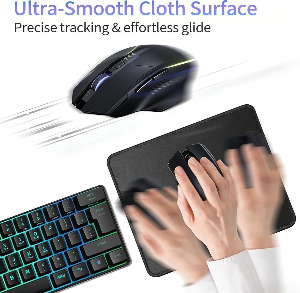 12 Pack Mouse Pads Bulk, Black Mouse Pads for Desk, Office and School