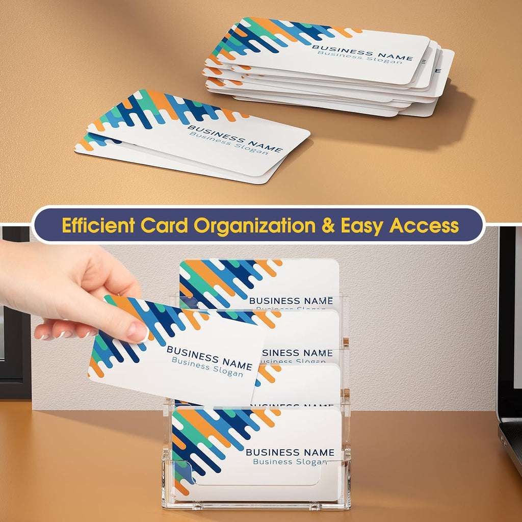 MaxGear Acrylic Business Card Holder, 320 Cards Capacity, 4 Pocket, 2 Pack