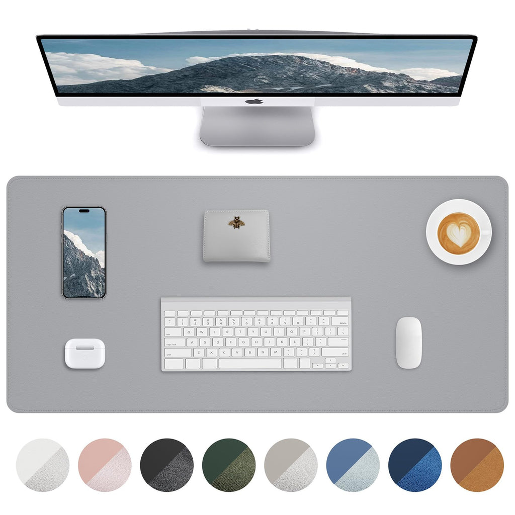 AFIING Large Desk Mat 55" x 24" - PU Leather Desk Pad Protector, Waterproof Non-Slip Extended Mouse Pad for Office Desk, Keyboard, Laptop and Home Workspace (Black)