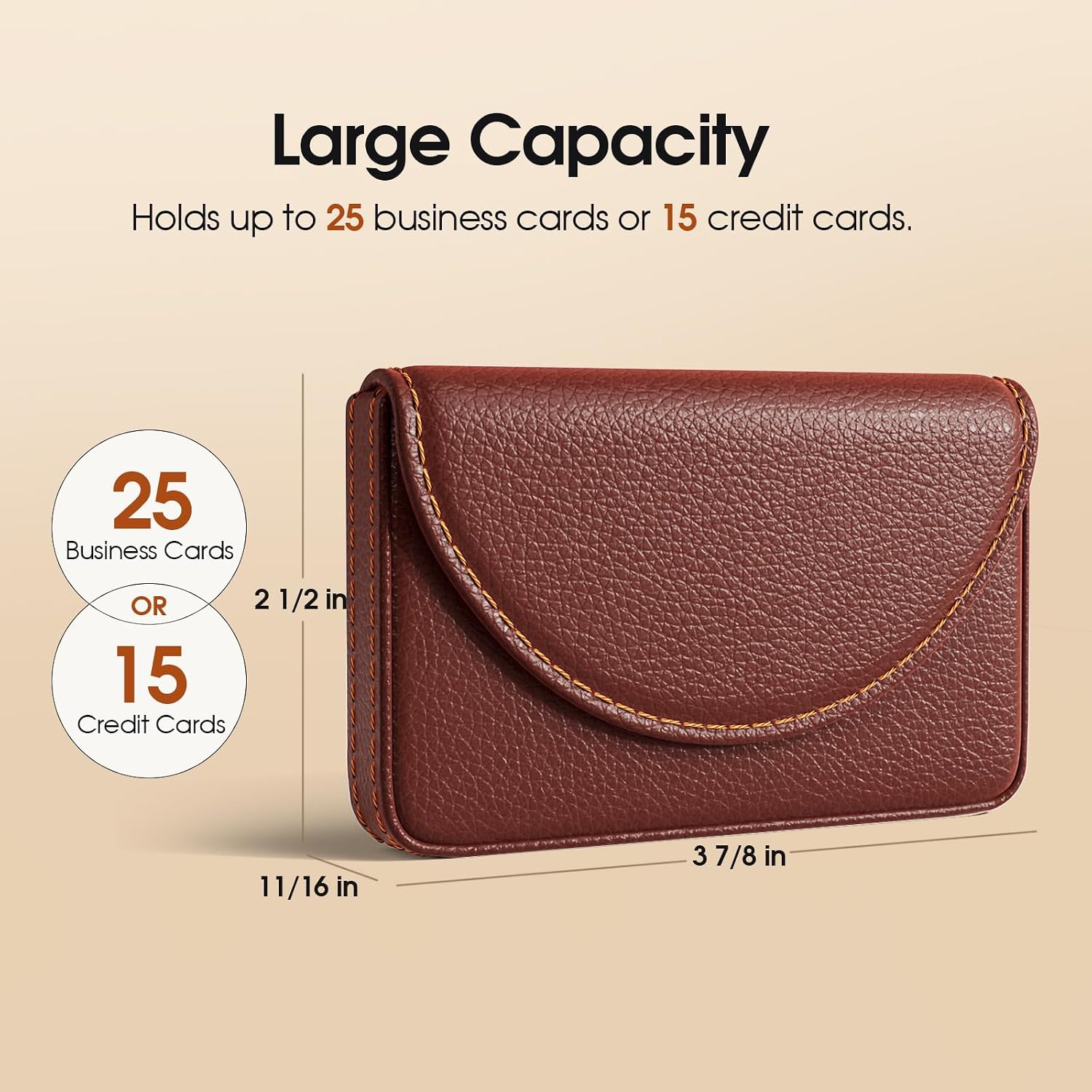 MaxGear Business Card Holder Case, PU Leather Business Card Case, Coffee