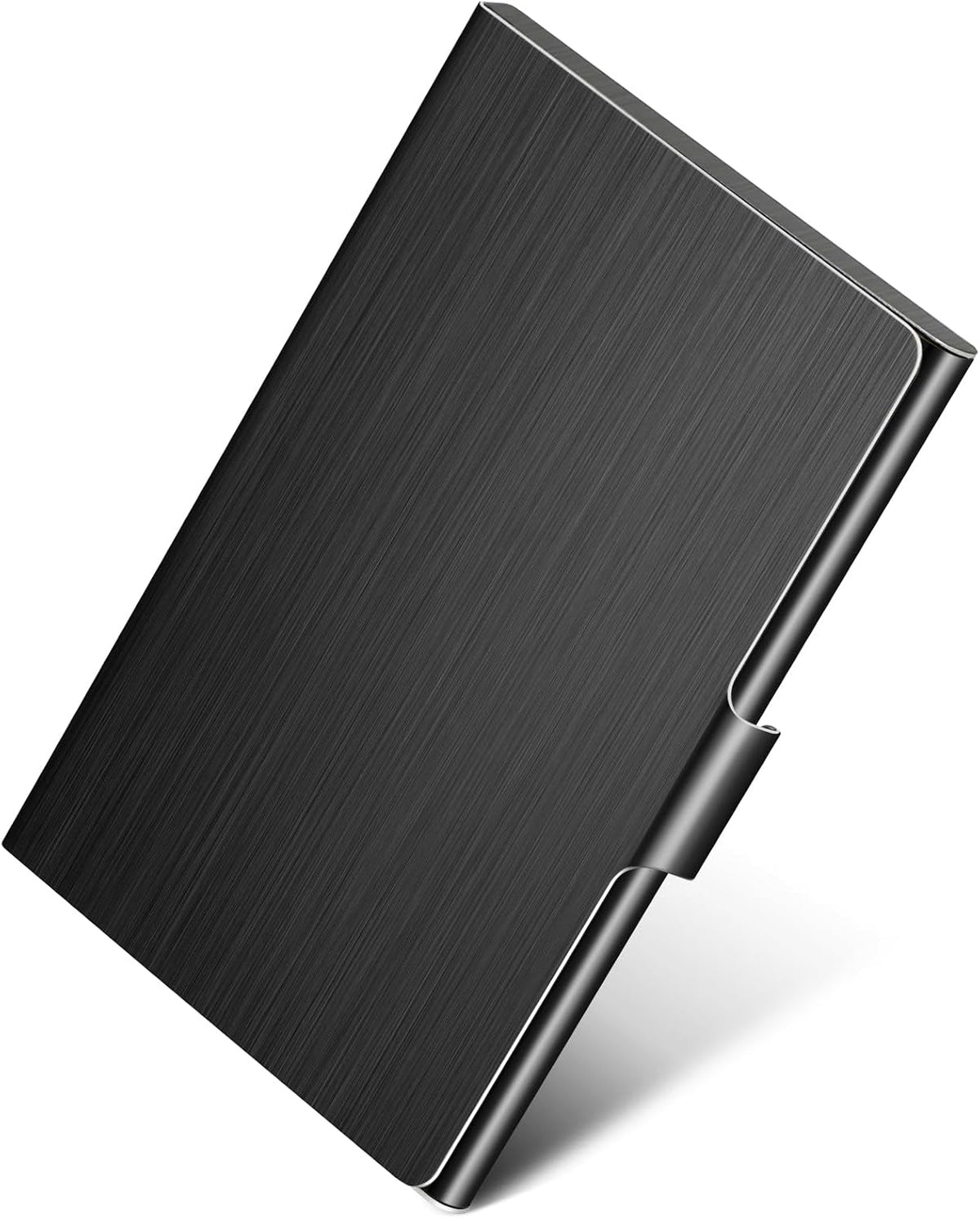 MaxGear Stainless Steel Business Card Holder, Slim Card Case, Black