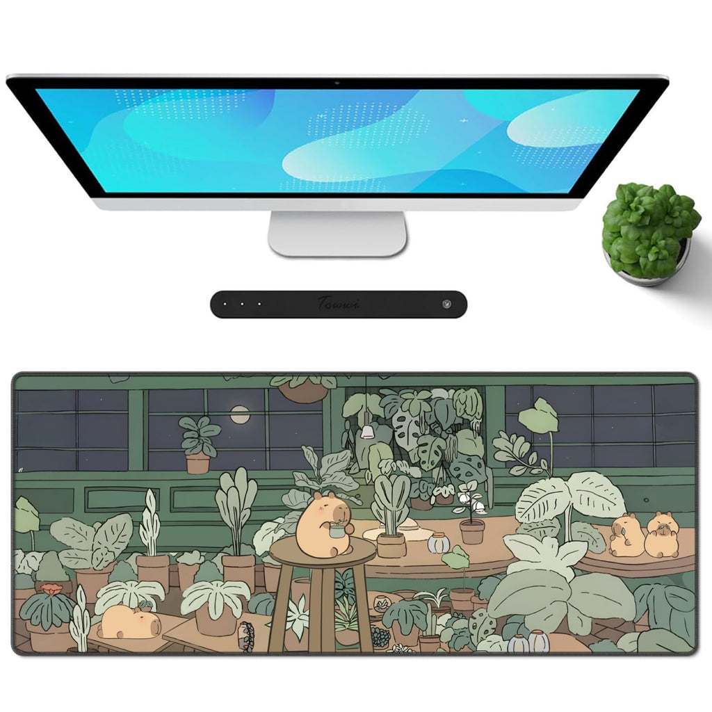 Galdas Mouse Pad For Gaming,Forest Background Pattern XXL XL Large Mouse Mat Long Extended MousePad Desk Mat Non-Slip Rubber Mice Pads Stitched Edges Thin (31.5 x 11.8 x 0.12 Inches) Tree