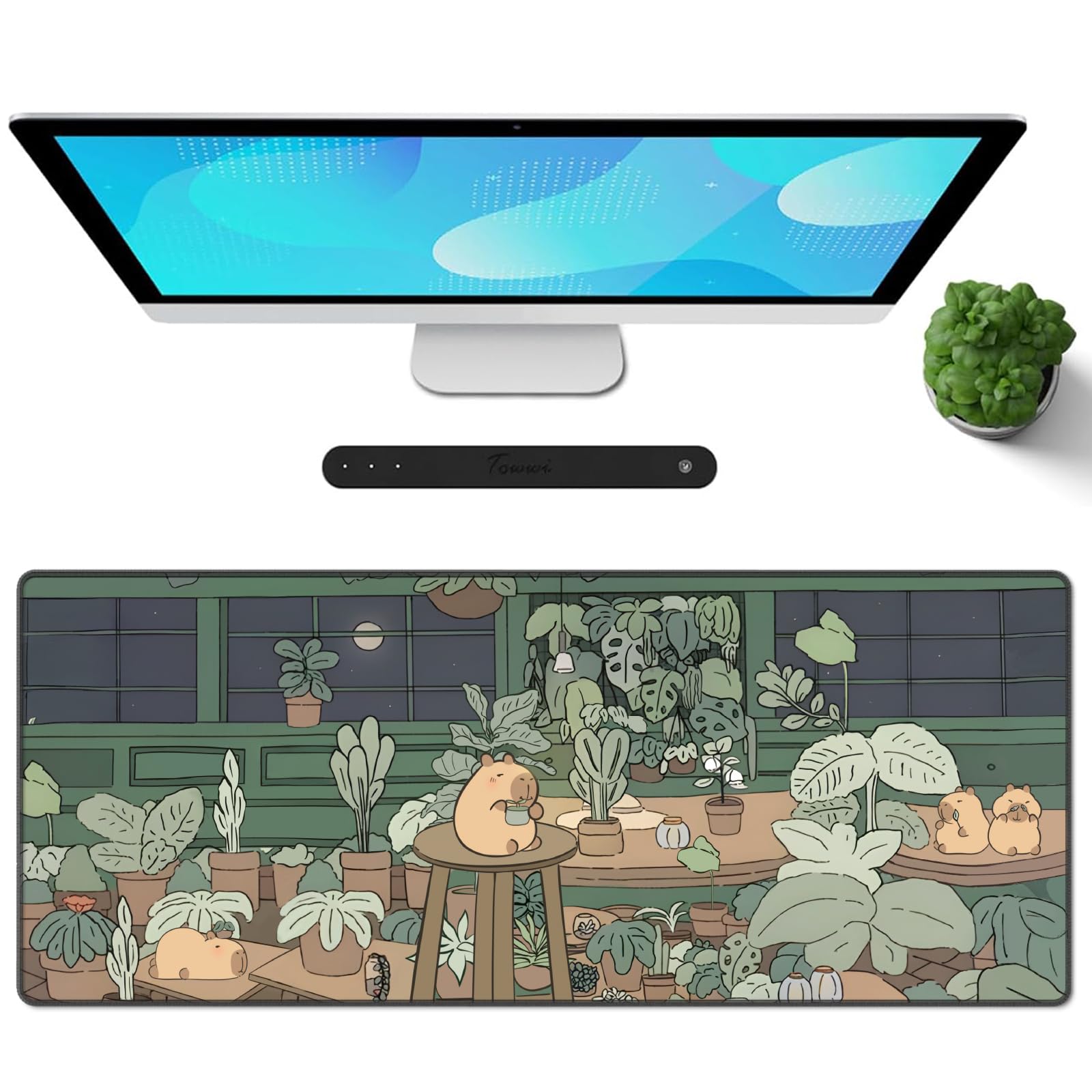 Galdas Mouse Pad For Gaming,Forest Background Pattern XXL XL Large Mouse Mat Long Extended MousePad Desk Mat Non-Slip Rubber Mice Pads Stitched Edges Thin (31.5 x 11.8 x 0.12 Inches) Tree