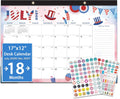 Desk Calendar 2026-2027- 18 Month Desk Calendar july 2026-2027 Dec,17" x 12", Large Monthly Desktop Calendar with Daily Blocks, Thick Paper, Corner Protectors (2 Stickers Included)