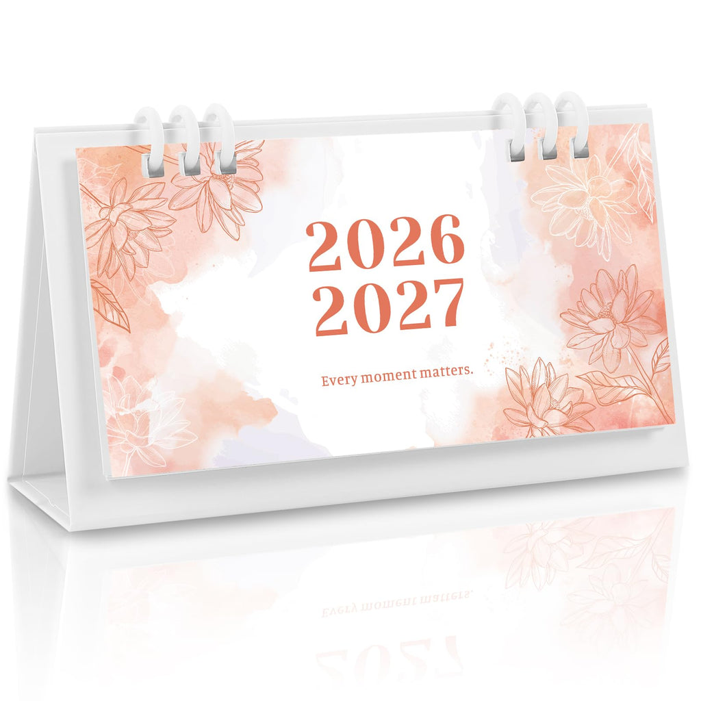 Small Desk Calendar 2026-2027, Desktop Calendar 18 Months - Runs From July 2026 Until Dec. 2027, Mini Standing Flip Calendar for Home, School and Office Supplies, 6.3" x 3.1"