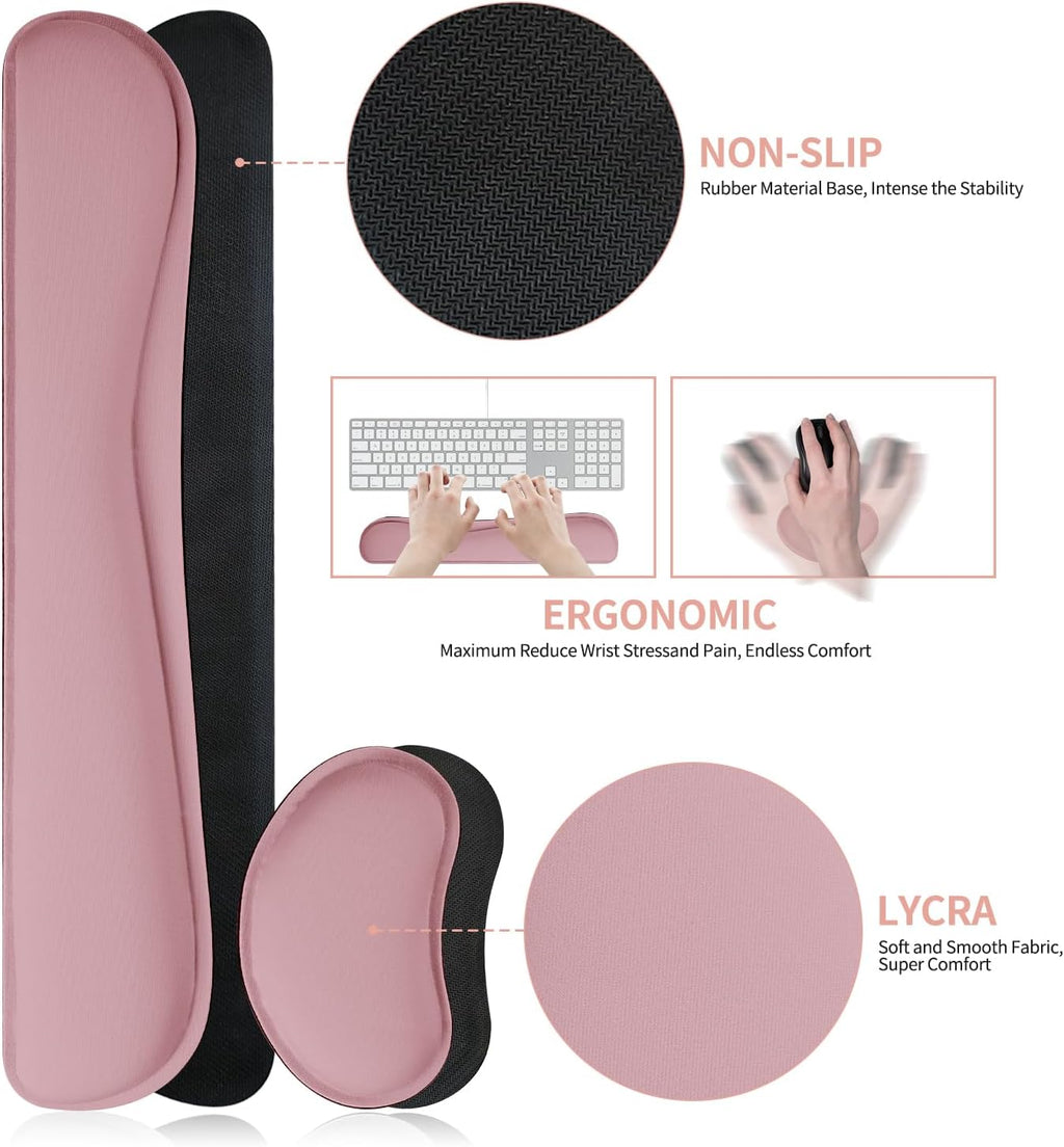 Mouse Pad and Keyboard Wrist Rest, 3-in-1 Keyboard and Mouse Pad