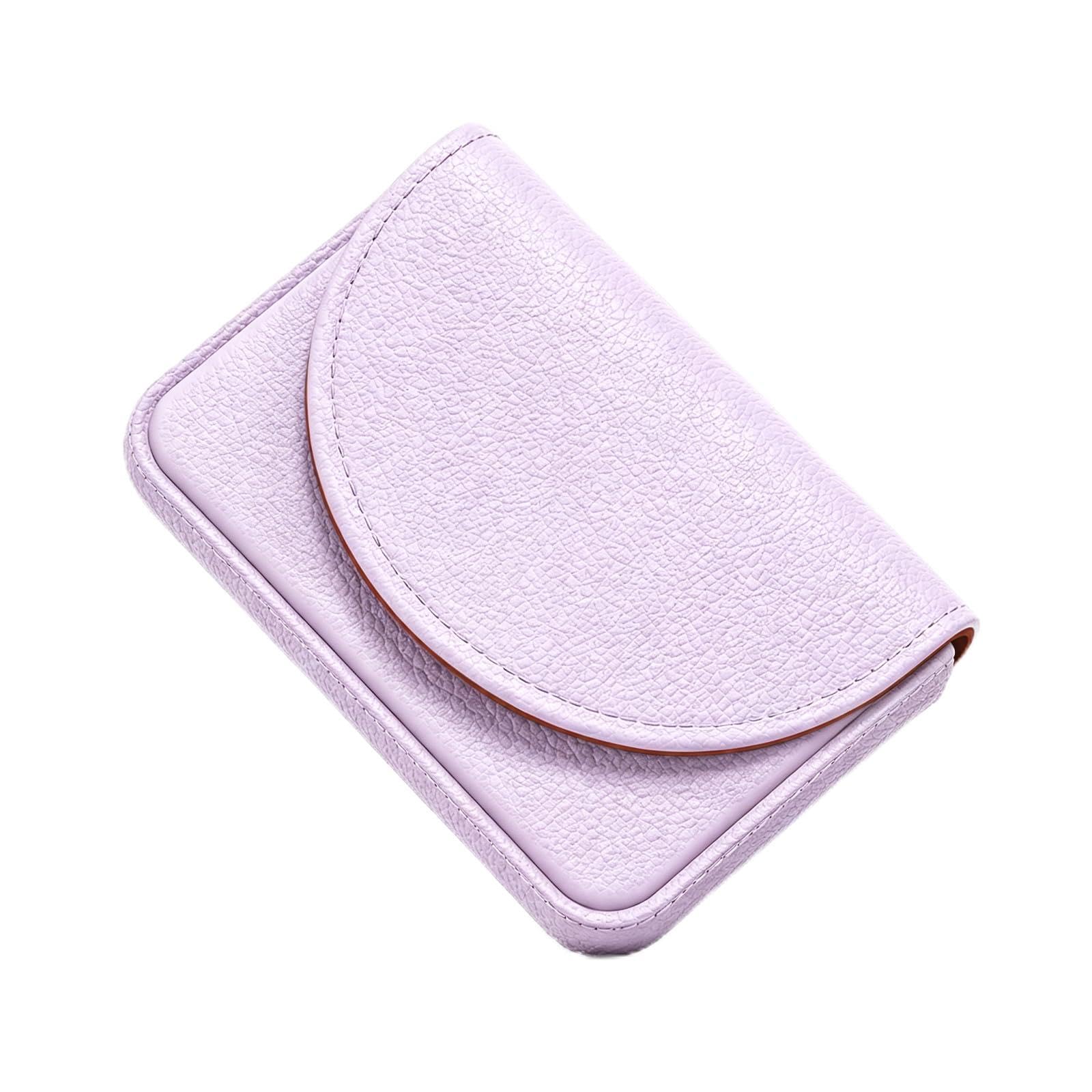 Business Card Holder，PU Leather Business Card Case Wallet White