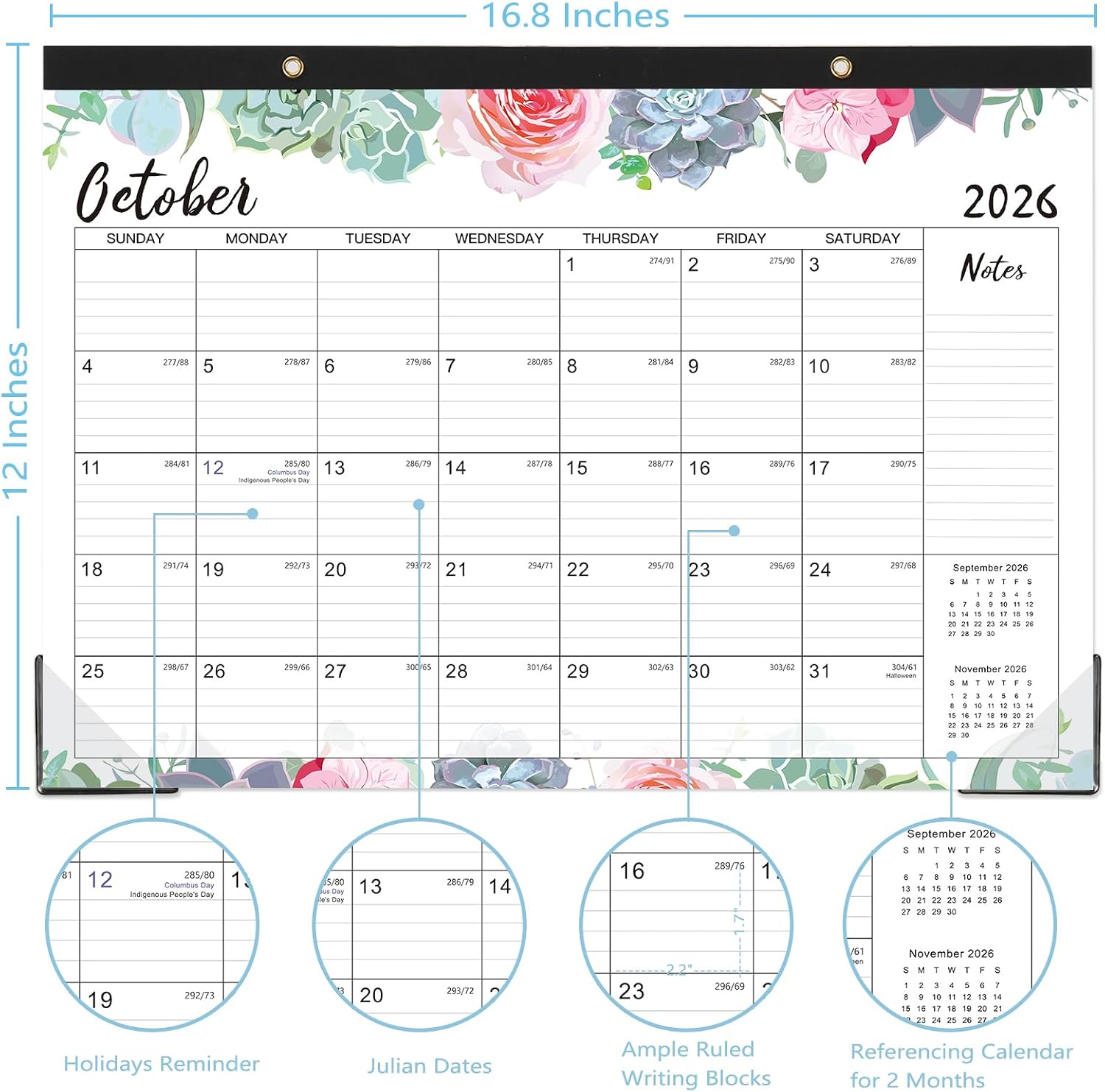 2026-2027 Desk Calendar - Jul 2026 - Dec 2027, 18 Months Large Monthly Desk Calendar, 17" x 12", Desk Pad, Large Ruled Blocks, to-do List & Notes, Best Desk/Wall Calendar for Planning or Organizing