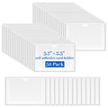 100 Pack Clear Self-Adhesive Business Card Pockets