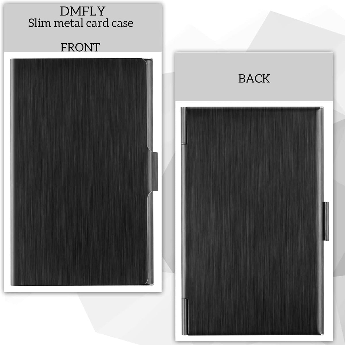 Slim Business Card Case for Men & Women, Pocket Metal Case, Professional Stainless Steel Business Card Holders, Purse Name Card Holder, Buckle Style Shut, Black