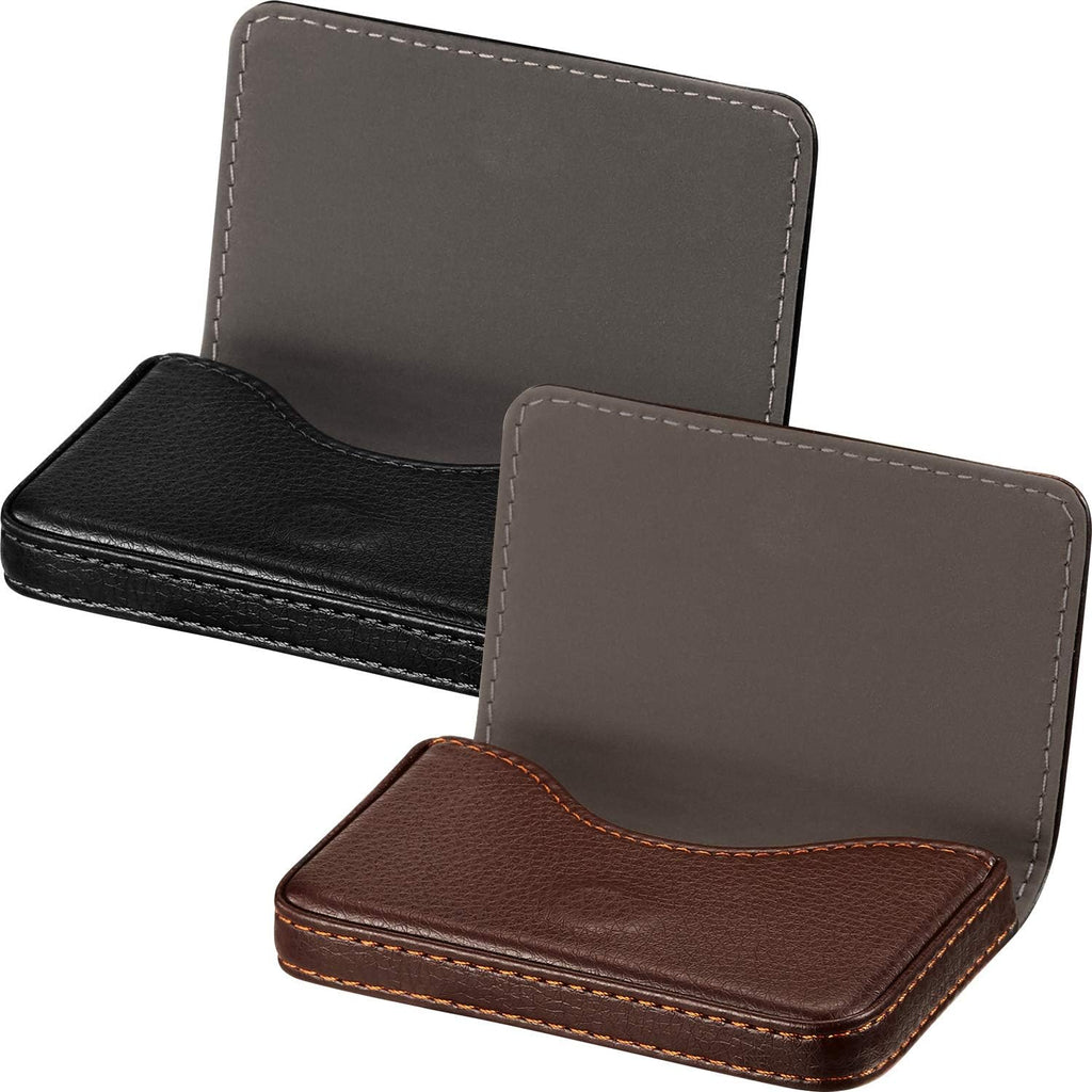 Outus 2 Pcs Business Card Holder PU Leather, Black and Coffee