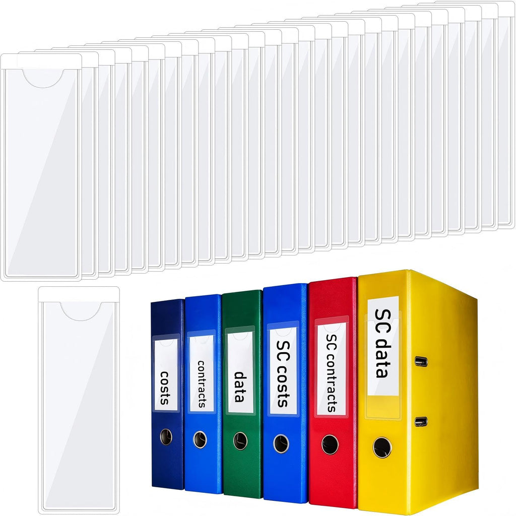 Chinco 30 Pack Self Adhesive Index Card Pockets Top Open,3.7 X 2.3 Inches