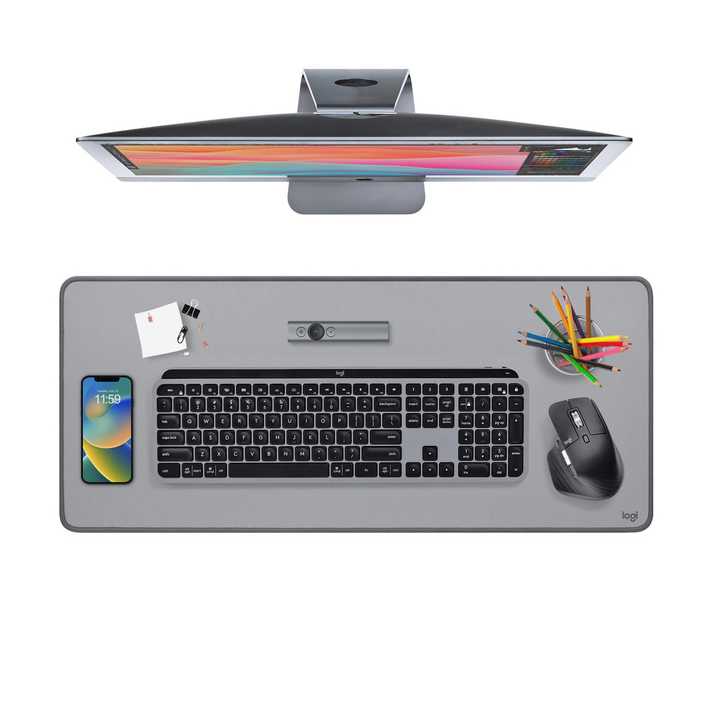 Logitech Studio Series Desk Mat Large 28x12 Inches - Mid Grey