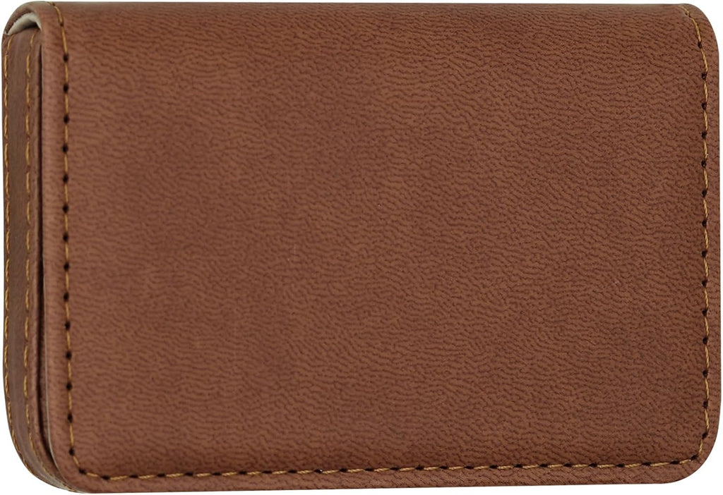 RFID Blocking Wallet - Minimalist Leather Business Credit Card Holder with Magnetic - Red