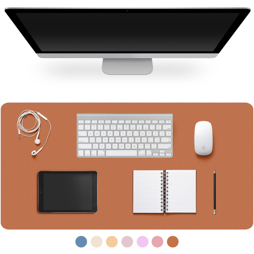 Leather Desk Pad Protector,Non-Slip Desk Pad(Black, 23.6" x 13.7")