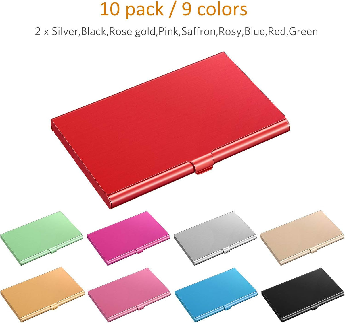 Leinuosen 10 Pcs Business Card Holder Case Metal Business Name CardHolder