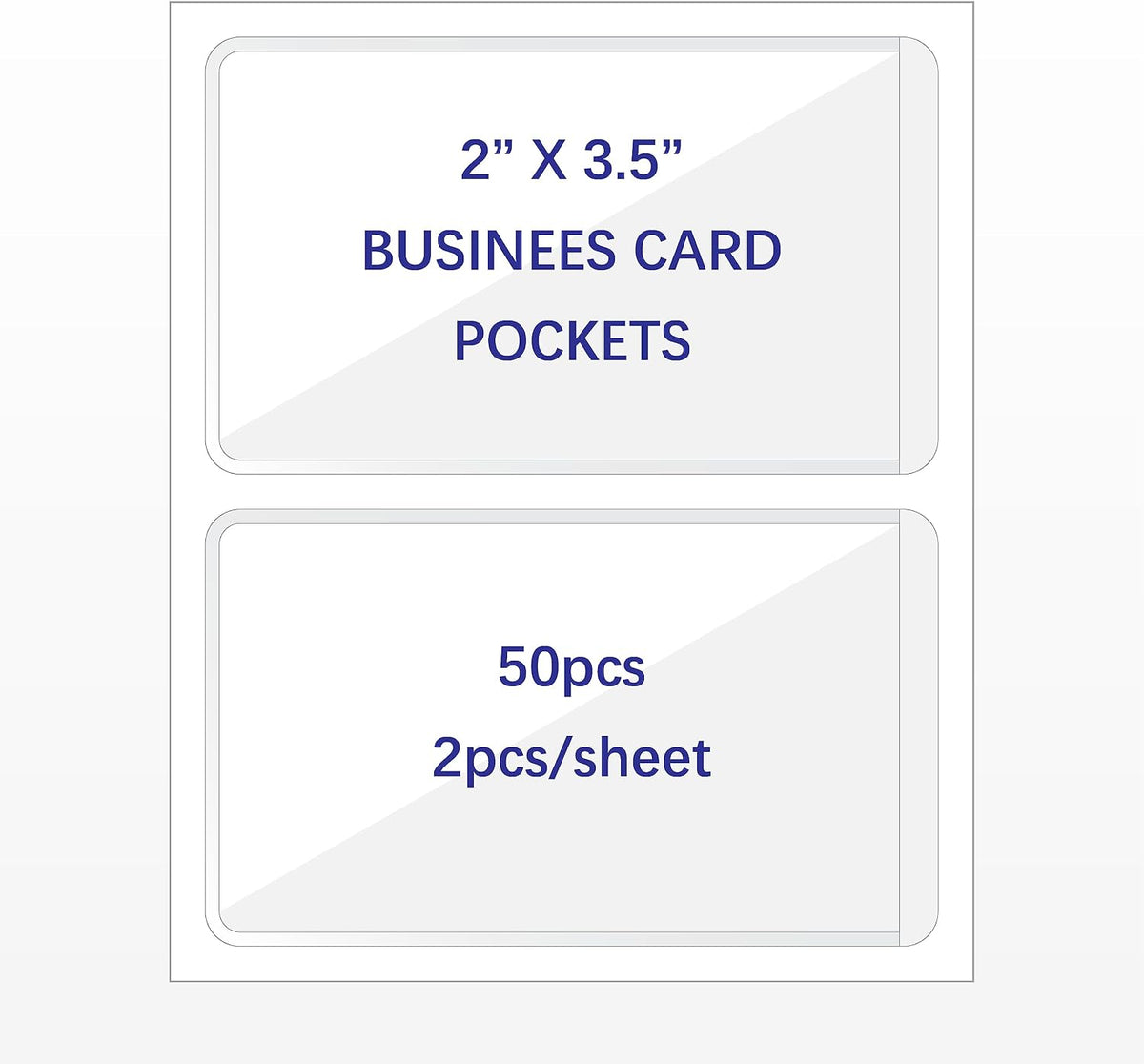 IMAGAME Clear Adhesive Business Card Pockets, 50 Pack